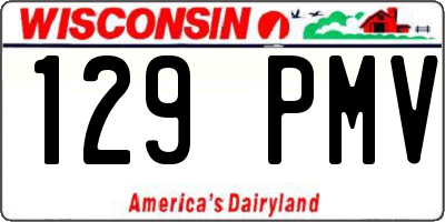 WI license plate 129PMV