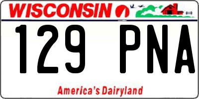 WI license plate 129PNA