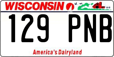 WI license plate 129PNB
