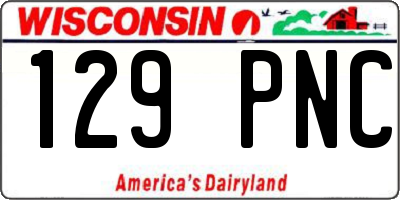 WI license plate 129PNC