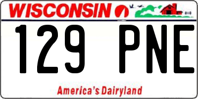 WI license plate 129PNE