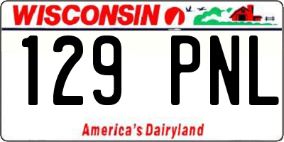 WI license plate 129PNL
