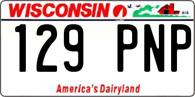 WI license plate 129PNP