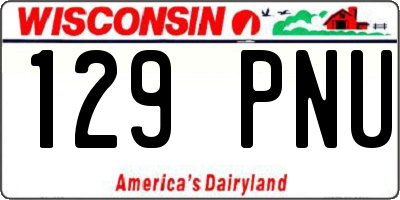 WI license plate 129PNU