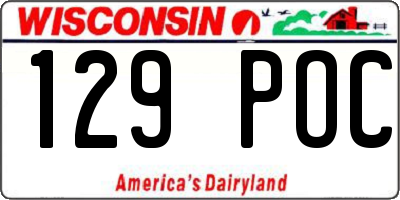 WI license plate 129POC
