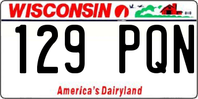 WI license plate 129PQN