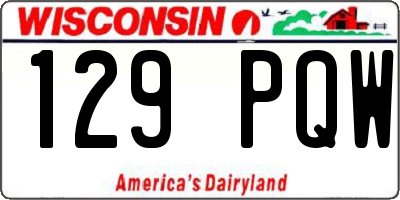 WI license plate 129PQW