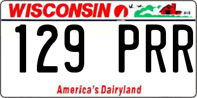 WI license plate 129PRR