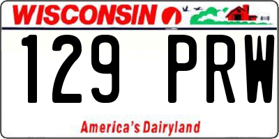 WI license plate 129PRW