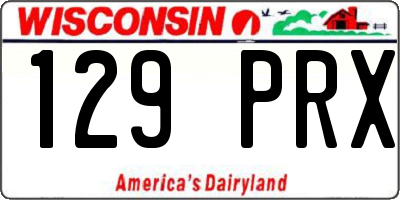 WI license plate 129PRX