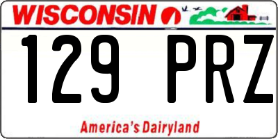 WI license plate 129PRZ
