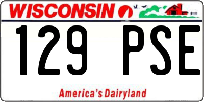 WI license plate 129PSE