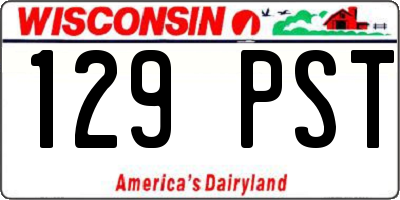 WI license plate 129PST
