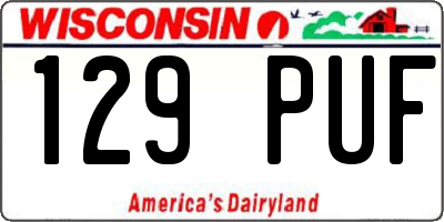 WI license plate 129PUF
