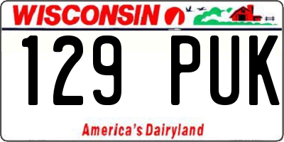 WI license plate 129PUK