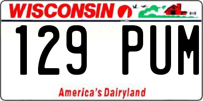 WI license plate 129PUM