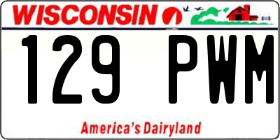 WI license plate 129PWM