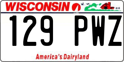 WI license plate 129PWZ