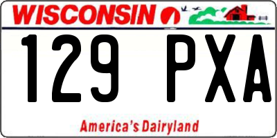 WI license plate 129PXA