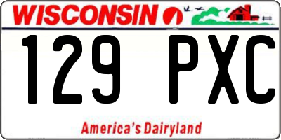WI license plate 129PXC