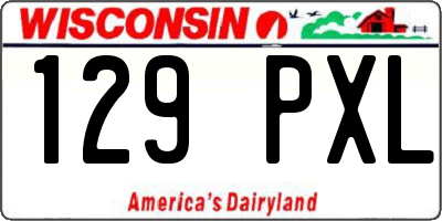 WI license plate 129PXL