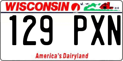 WI license plate 129PXN
