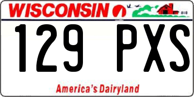 WI license plate 129PXS