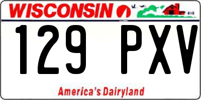 WI license plate 129PXV
