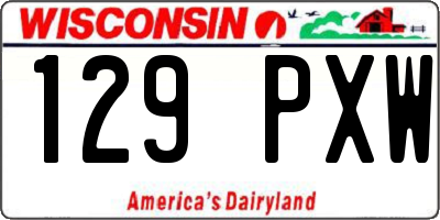 WI license plate 129PXW