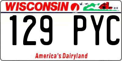 WI license plate 129PYC