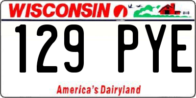 WI license plate 129PYE