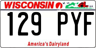 WI license plate 129PYF