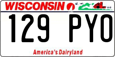 WI license plate 129PYO