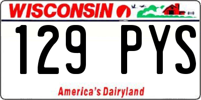 WI license plate 129PYS
