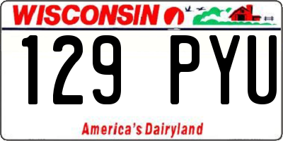 WI license plate 129PYU