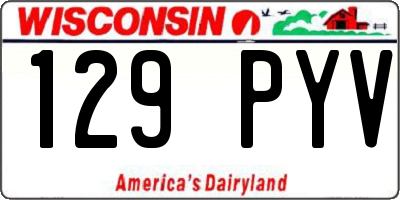 WI license plate 129PYV