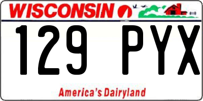 WI license plate 129PYX