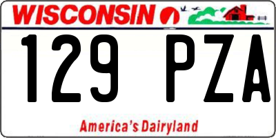 WI license plate 129PZA