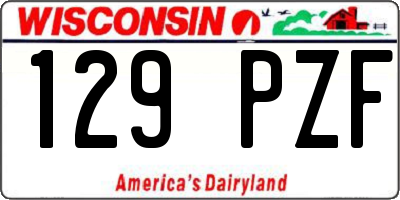 WI license plate 129PZF