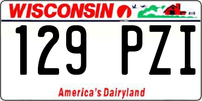 WI license plate 129PZI