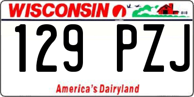 WI license plate 129PZJ