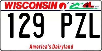 WI license plate 129PZL