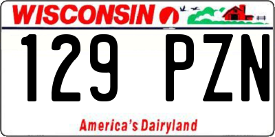 WI license plate 129PZN