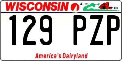 WI license plate 129PZP