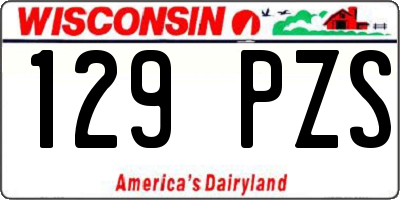 WI license plate 129PZS