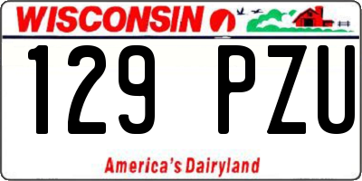 WI license plate 129PZU
