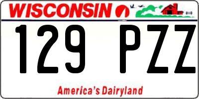 WI license plate 129PZZ