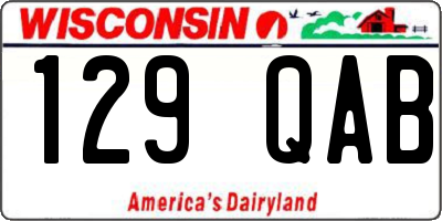 WI license plate 129QAB