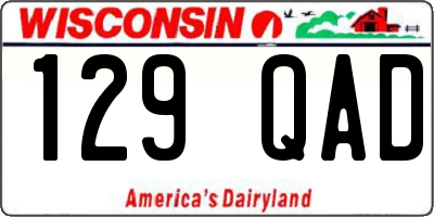 WI license plate 129QAD