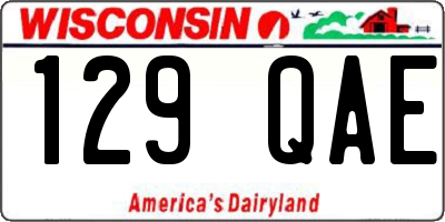 WI license plate 129QAE